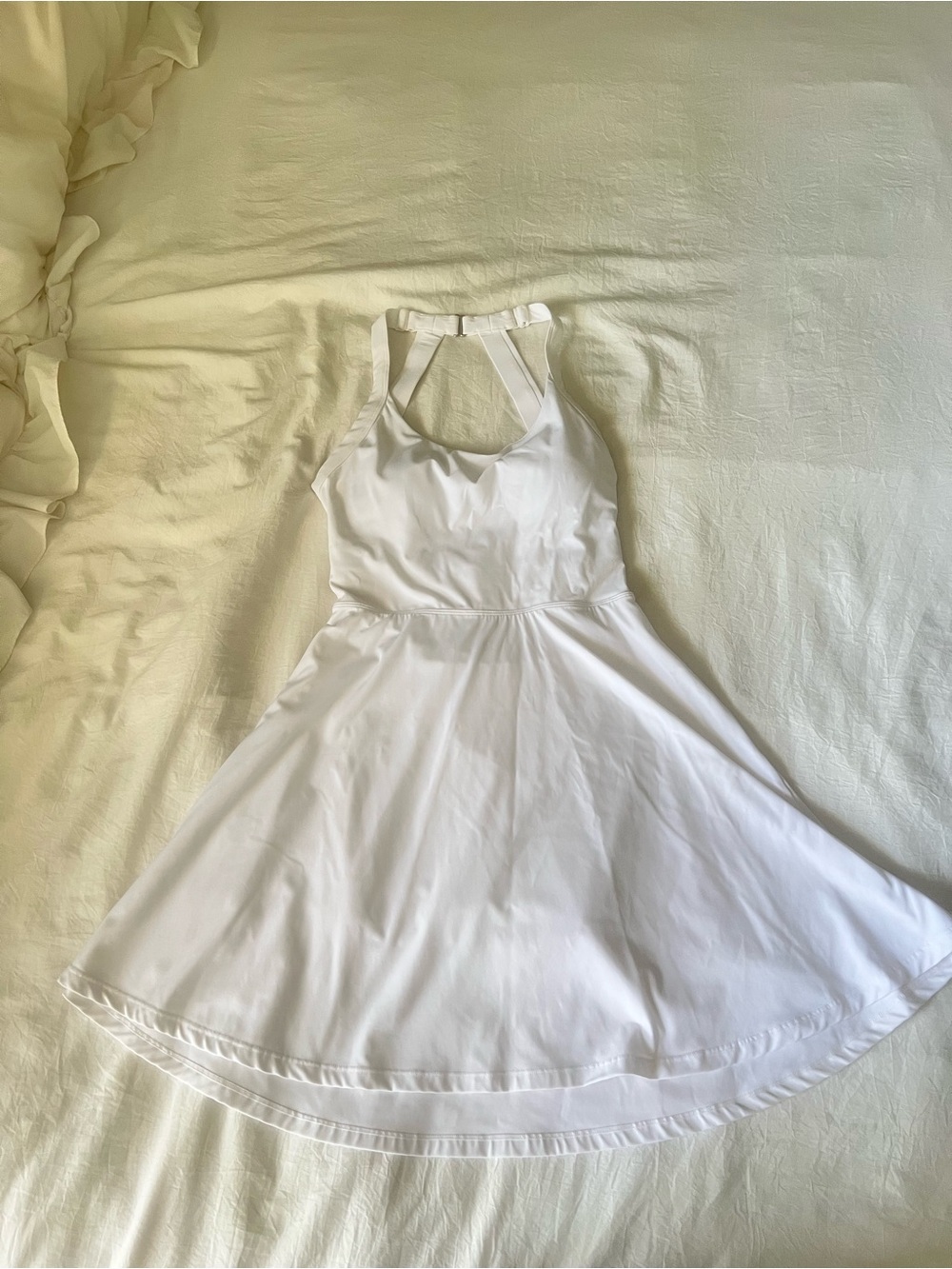 Amazon White Halter Exercise Dress